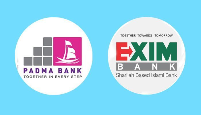 Padma Bank and ﻿Exim Bank Logo || Photo: Collected