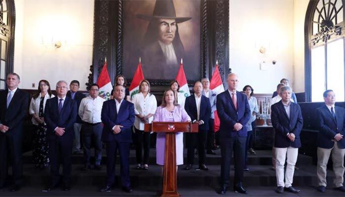 Peru's President Dina Boluarte addresses the nation after Peruvian prosecutors raided her home, Lima, March 30, 2024 || Photo: REUTERS