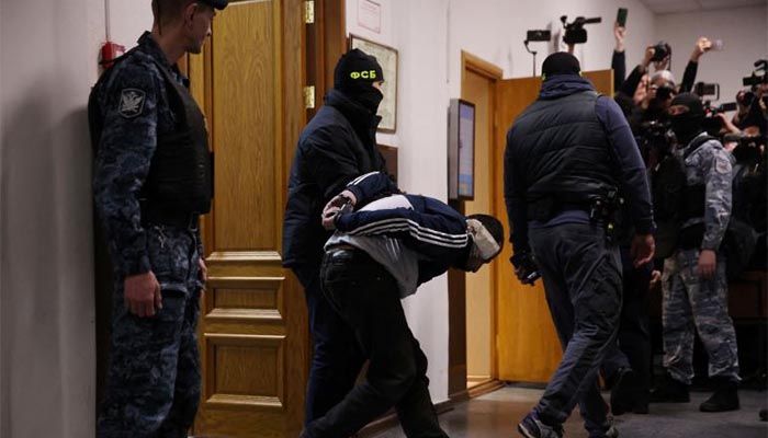 A man suspected of taking part in the attack of a concert hall that killed 137 people in Moscow is brought into the Basmanny District Court in Moscow on March 24, 2024 || Photo: AFP