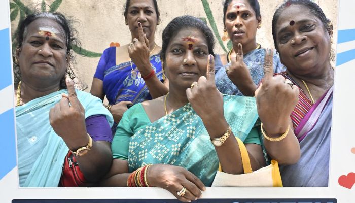 Indian Voters After Casting Their Votes In Lok Sabha Elections. Photo: Collected 