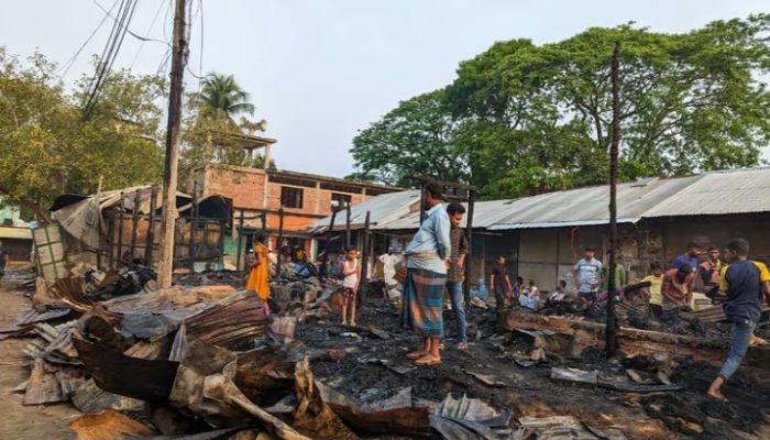 Fire Guts 25 Shops In Khagrachhari’s Dighinala 