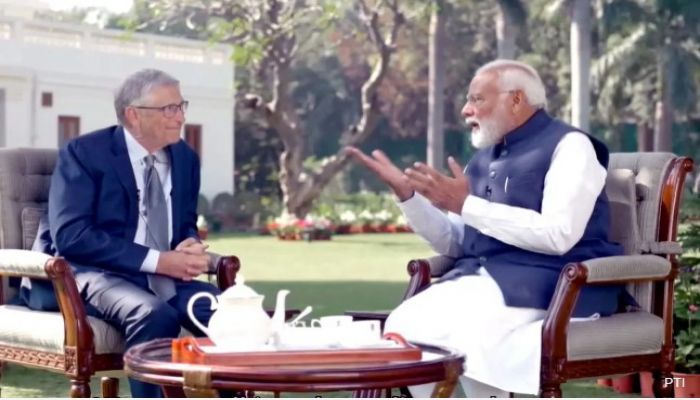 Microsoft's Co-Founder Bill Gates And Prime Minister Narendra Modi. Photo: Collected 