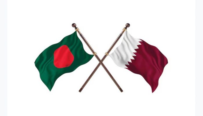 Flag Of Bangladesh And Qatar.