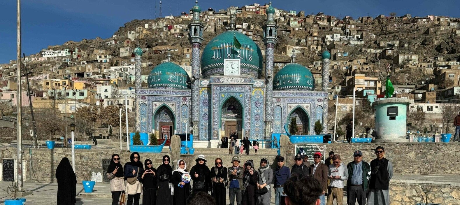 In this picture taken on March 25, Thai tourists leave after visiting the Kart-e-Sakhi Shrine in Kabul. Photo: AFP