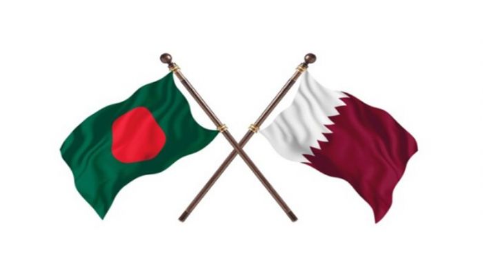 Flag Of Bangladesh And Qatar. 