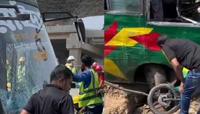 Engineer Killed As Bus Crashes Into Third Terminal Of Dhaka Airport. Photo: Collected 
