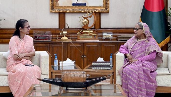From Left ADB Vice President (Sector And Themes) Fatima Yasmin And Prime Minister Sheikh Hasina. Photo: Collected