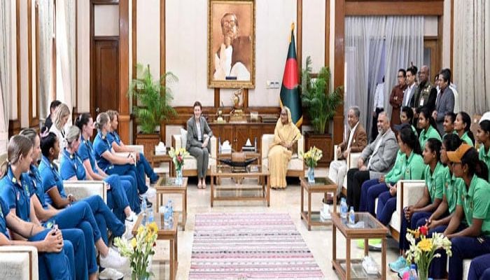 Bangladesh, Australia Women Cricket Teams Meet PM