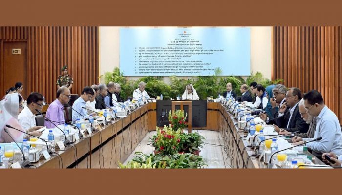 Prime Minister Sheikh Hasina Chairs The Executive Committee Of The National Economic Council (ECNEC) Meeting At The NEC Conference Room In Dhaka’s Sher-e-Bangla Nagar On Thursday. Photo: Collected 