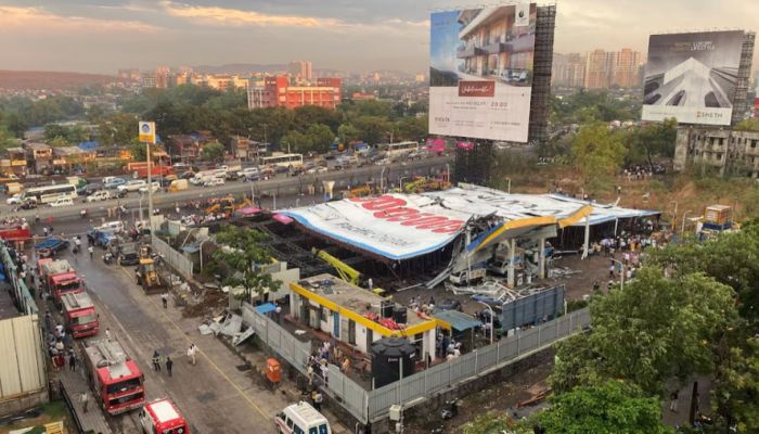 Four Dead, Several Injured After Collapses Billboard During Mumbai Rainstorm